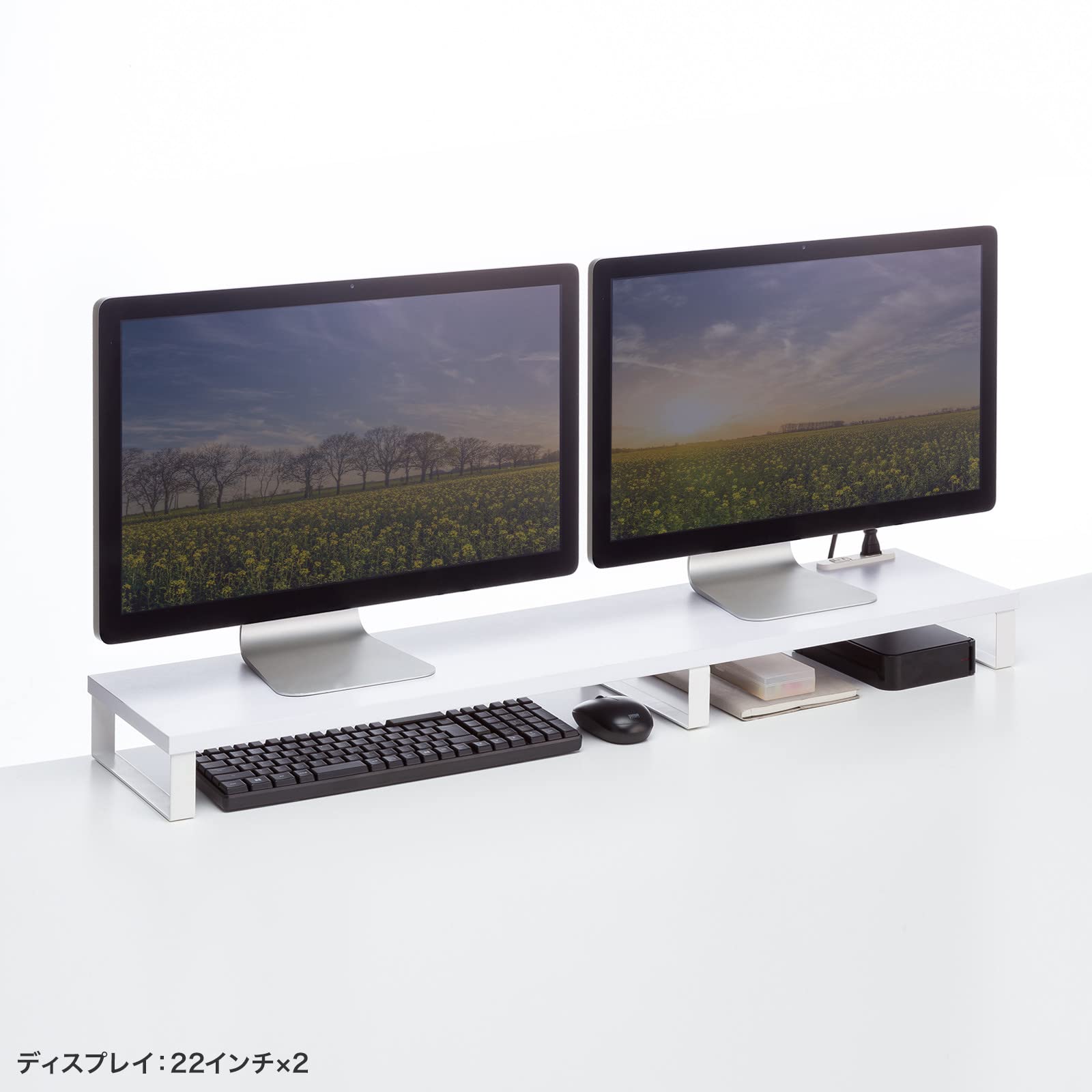 Amazon.co.jp: サンワサプライ コンセント付きモニター台（W1000